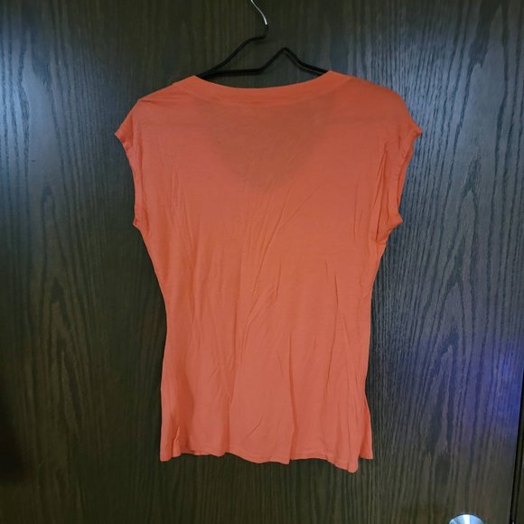 Tangerine Orange Krimson Klover  V Neck Tee Size Small - Picture 4 of 12